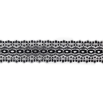 Flower Edge Eyelet Lace Per Meter 30mm Black